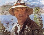 Lovis Corinth Self Portrait with Straw Hat china oil painting reproduction